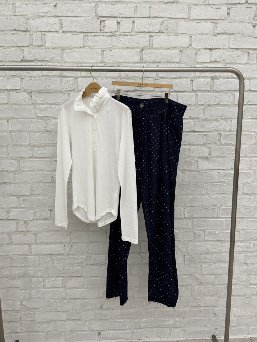 FRANC—L韓國直郵女士新品時尚人氣26春夏職業休閑長袖T恤FRANC長袖T恤