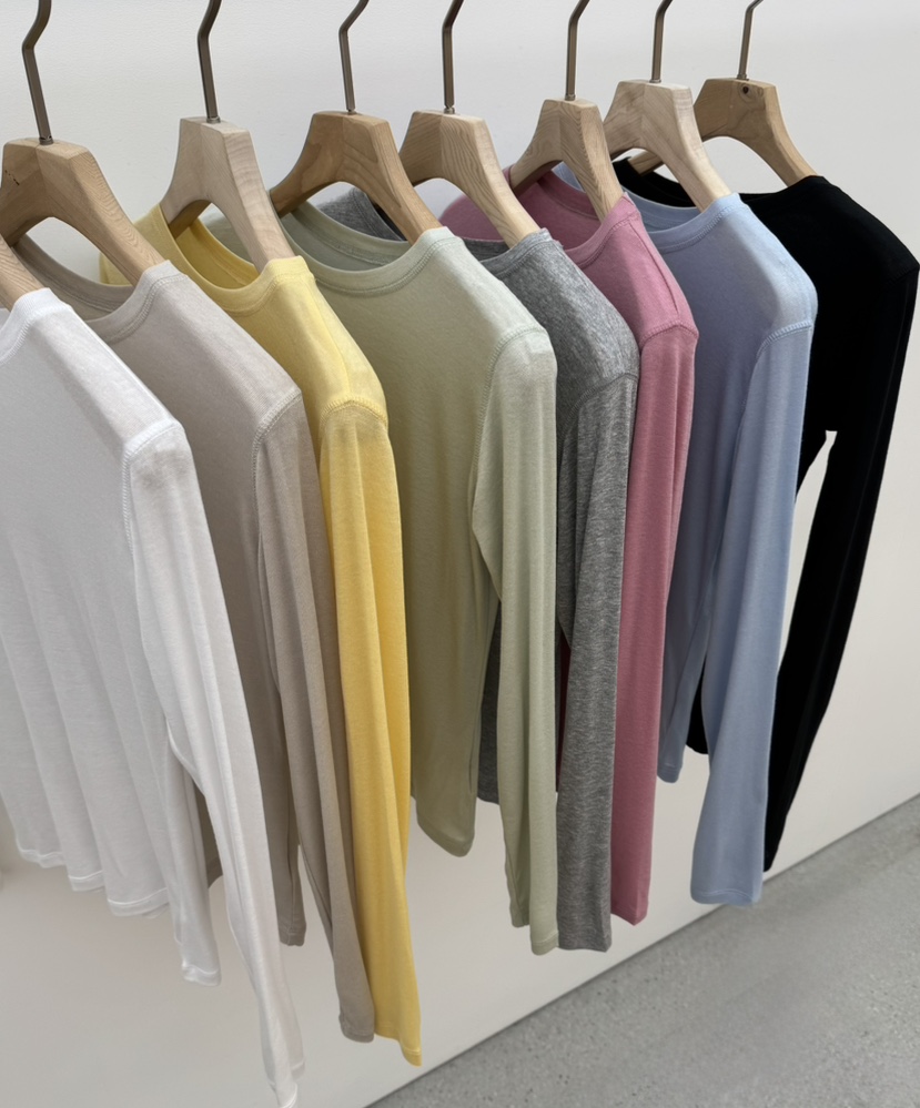 JUJU東大門實拍女士新款熱賣休閑推薦人氣職業長袖T恤天絲JUJU長袖T恤