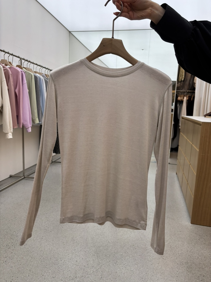 JUJU東大門實拍女士新款熱賣休閑推薦人氣職業長袖T恤天絲JUJU長袖T恤圖色3