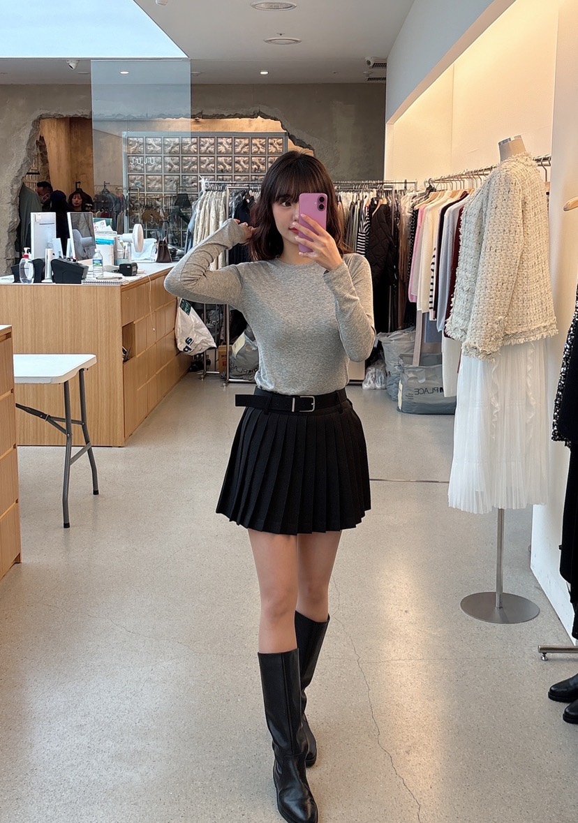 JUJU東大門實拍女士新款休閑人氣職業26春夏短裙不含腰帶JUJU短裙