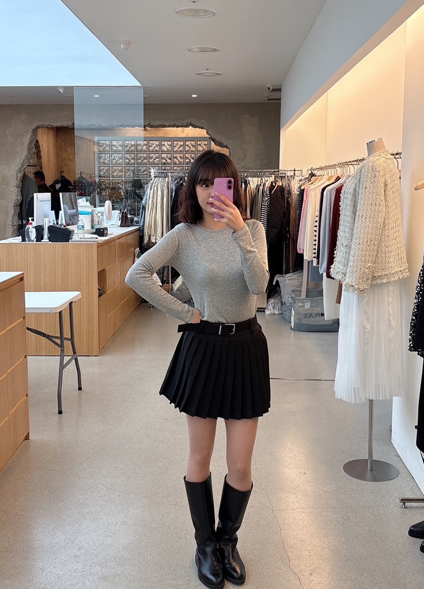 JUJU東大門實拍女士新款休閑人氣職業26春夏短裙不含腰帶JUJU短裙