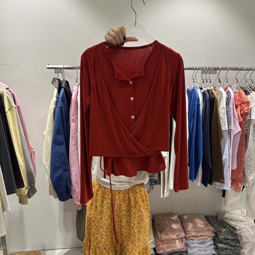 COMBO韓國代購女裝新品休閑真品職業26春夏人氣針織衫開衫COM_BO針織衫圖色2