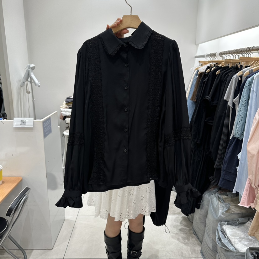 XPARTY東大門實拍女士新品真品26春夏人氣休閑襯衫蕾絲衫XPARTY襯衫/蕾絲衫圖色2
