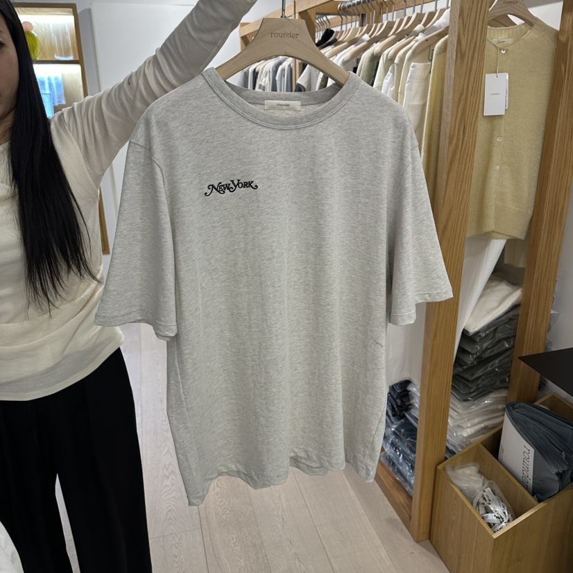 ROUNDER韓國代購女裝新品26春夏職業休閑推薦人氣T恤刺繡ROUNDERT恤圖色2