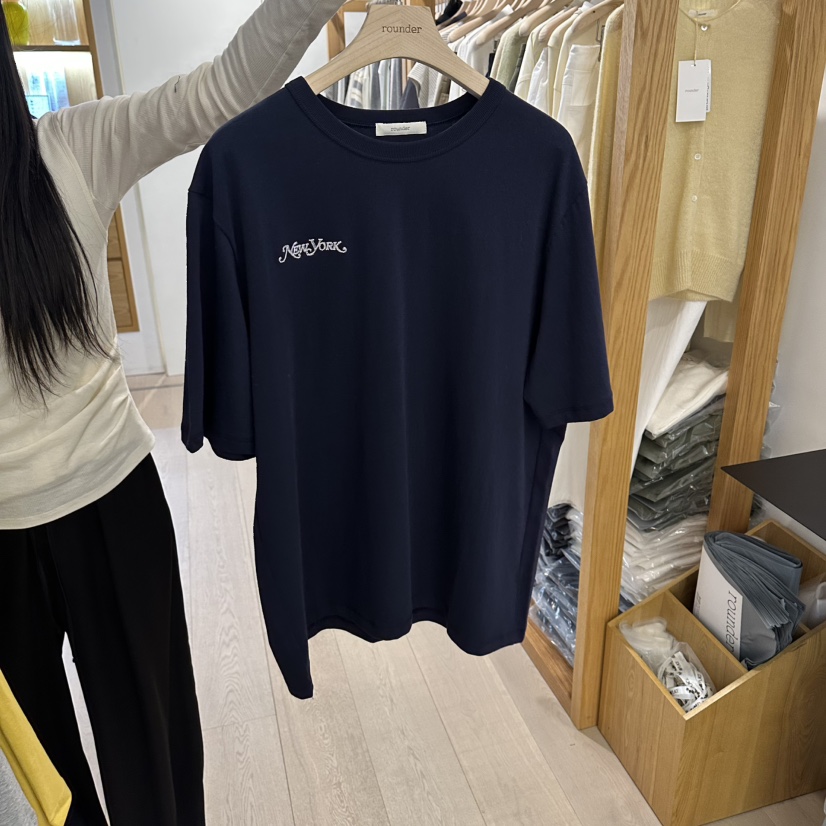 ROUNDER韓國代購女裝新品26春夏職業休閑推薦人氣T恤刺繡ROUNDERT恤圖色5