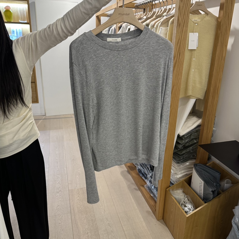 ROUNDER東大門實拍女裝新品時尚推薦休閑26春夏人氣長袖T恤ROUNDER長袖T恤圖色3