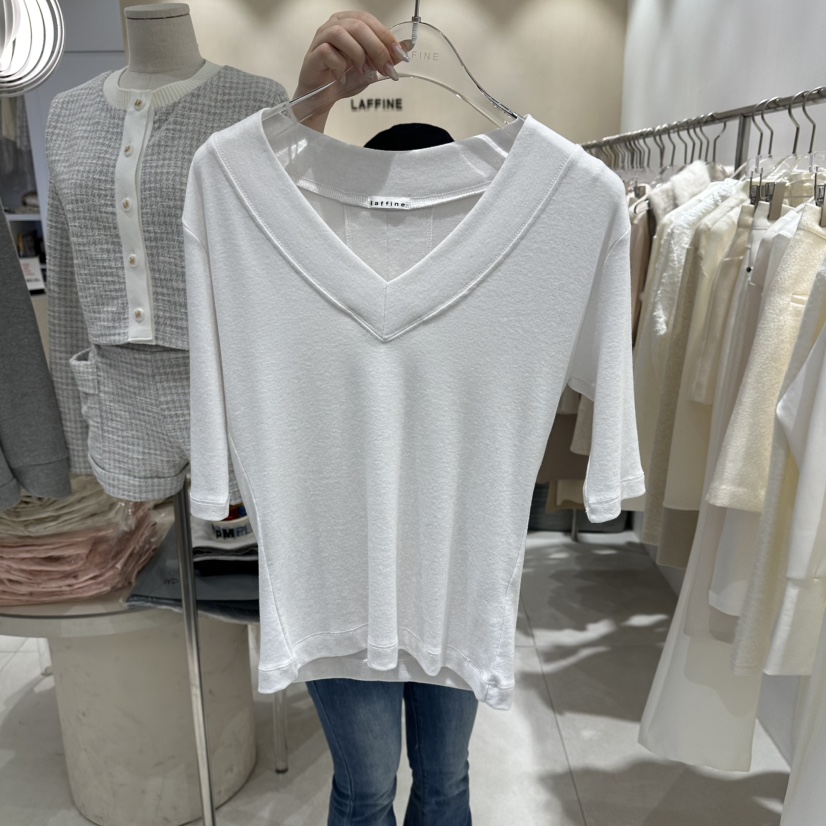 LAFFINE-P韓國代購女裝新品真品時尚熱賣職業推薦26春夏T恤LAFFINE-PT恤圖色1