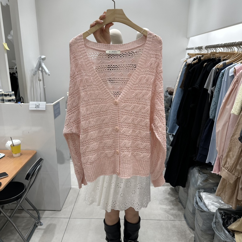 XPARTY韓國代購女裝新款26春夏時尚職業推薦熱賣針織衫開衫XPARTY針織衫圖色1