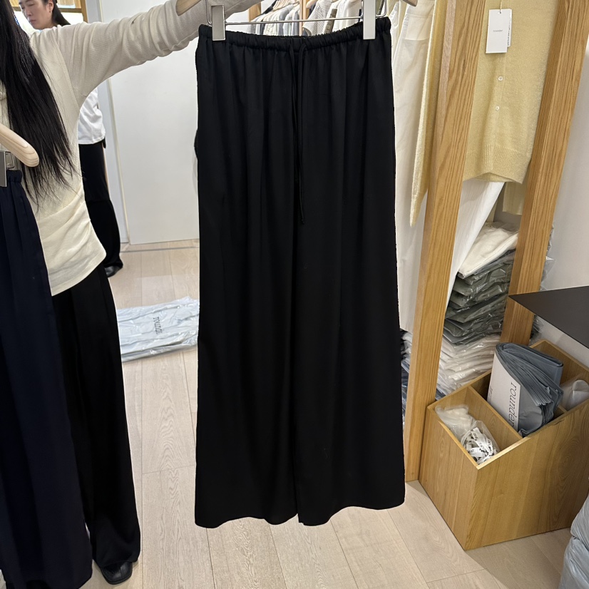 ROUNDER東大門實拍女士新品職業休閑時尚熱賣真品休閑褲緞面ROUNDER休閑褲圖色1黑色