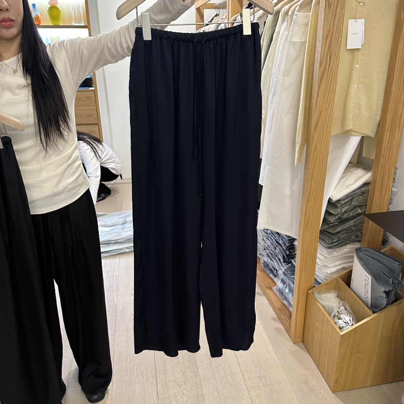 ROUNDER東大門實拍女士新品職業休閑時尚熱賣真品休閑褲緞面ROUNDER休閑褲圖色2深藍色