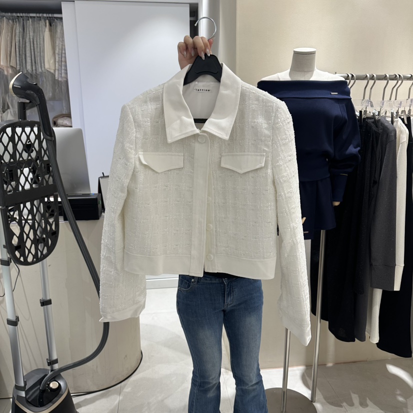 LAFFINE-P東大門代購女裝新款休閑26春夏時尚夾克粗花呢LAFFINE-P夾克圖色1