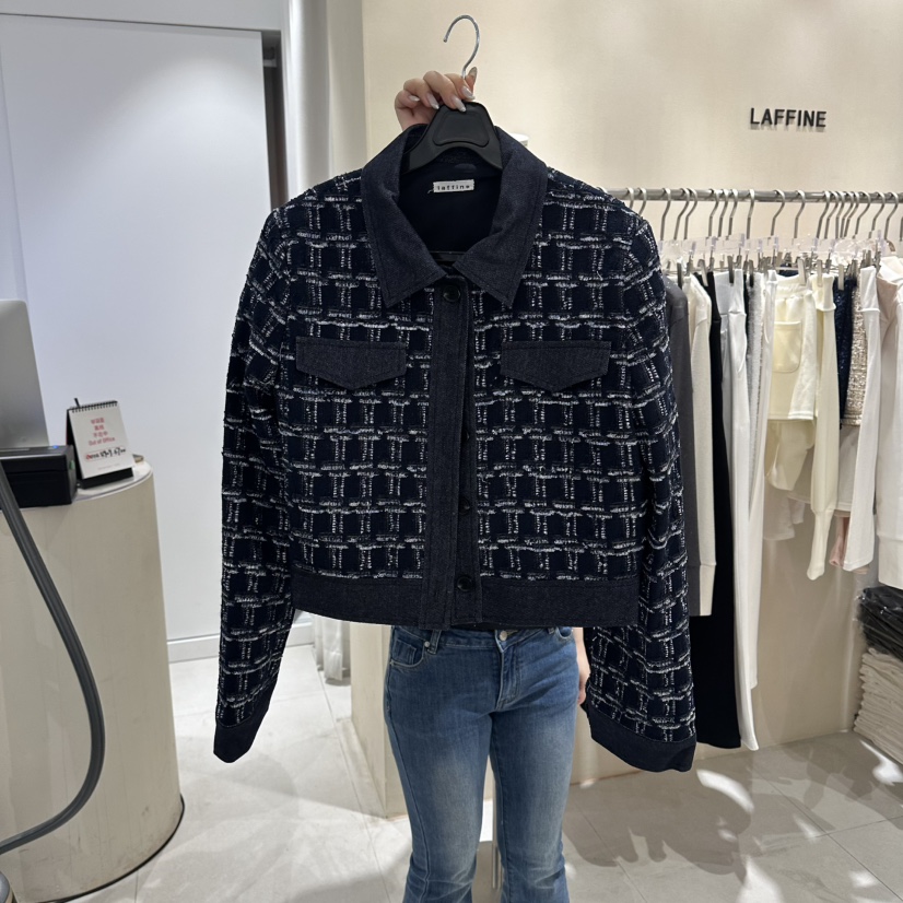 LAFFINE-P東大門代購女裝新款休閑26春夏時尚夾克粗花呢LAFFINE-P夾克圖色2