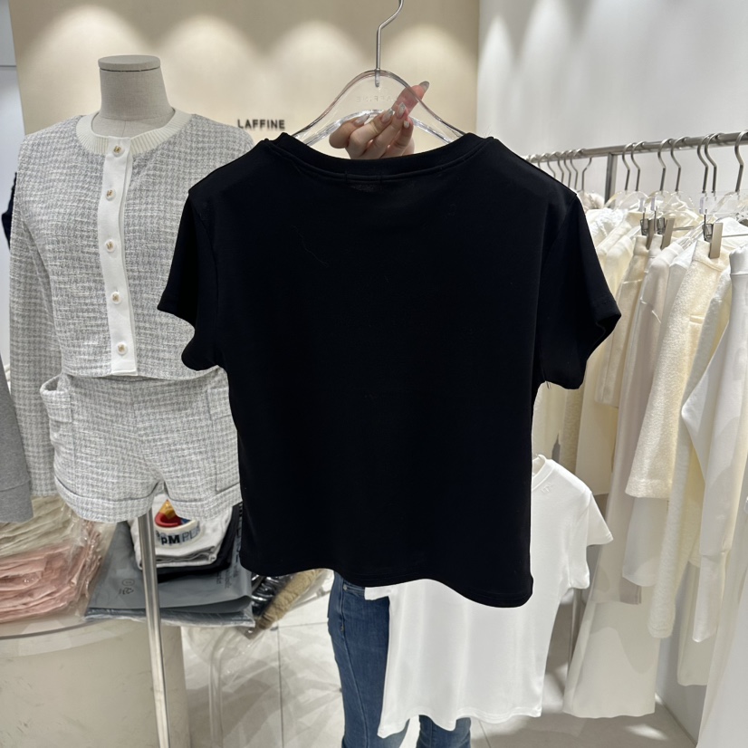 LAFFINE-P韓國直郵女士新品職業真品熱賣人氣推薦T恤刺繡LAFFINE-PT恤