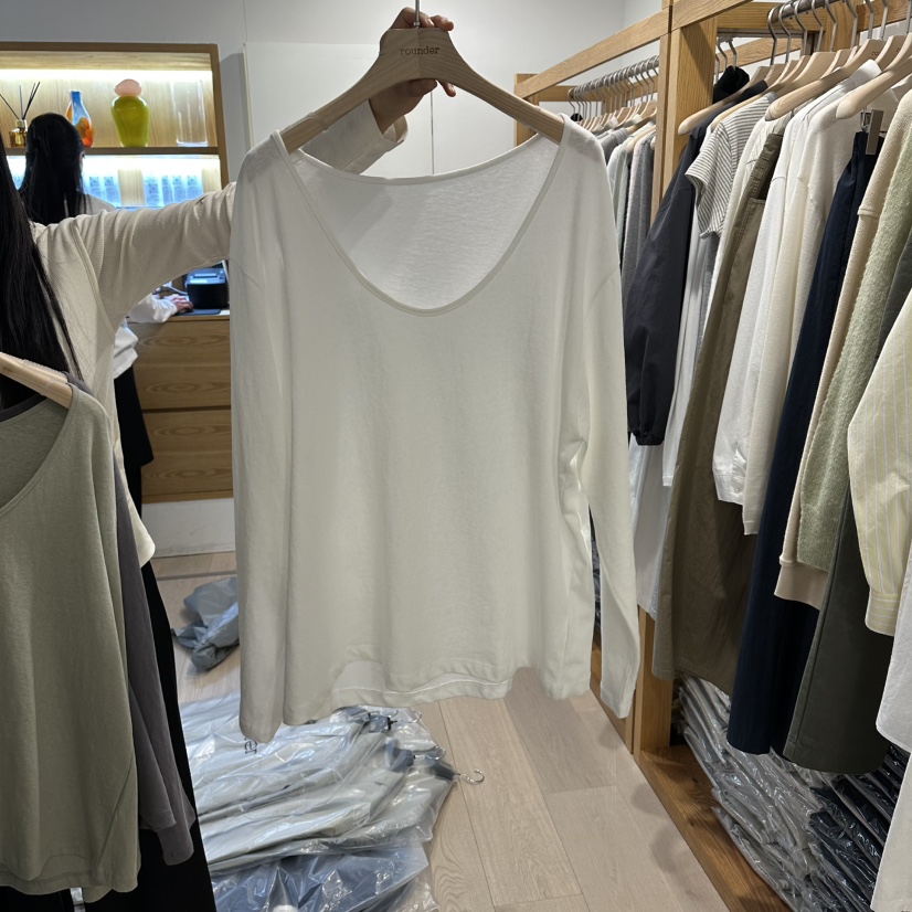 ROUNDER韓國代購女士新款推薦真品26春夏時尚職業長袖T恤ROUNDER長袖T恤圖色1