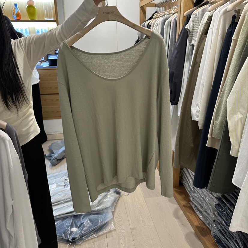 ROUNDER韓國代購女士新款推薦真品26春夏時尚職業長袖T恤ROUNDER長袖T恤圖色2