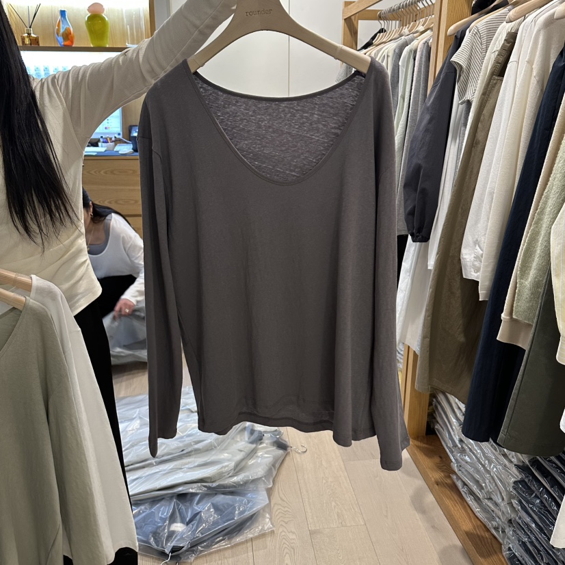 ROUNDER韓國代購女士新款推薦真品26春夏時尚職業長袖T恤ROUNDER長袖T恤圖色3
