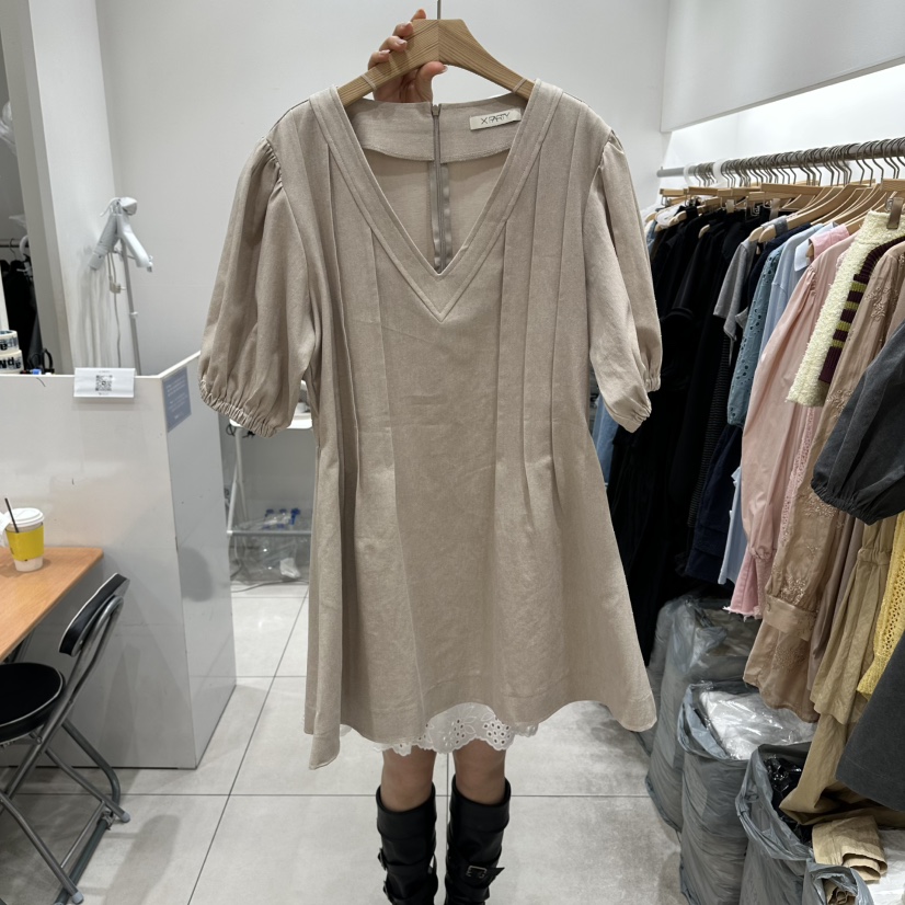 XPARTY東大門實拍女裝新款推薦熱賣時尚職業人氣連衣裙褶裥XPARTY連衣裙圖色1