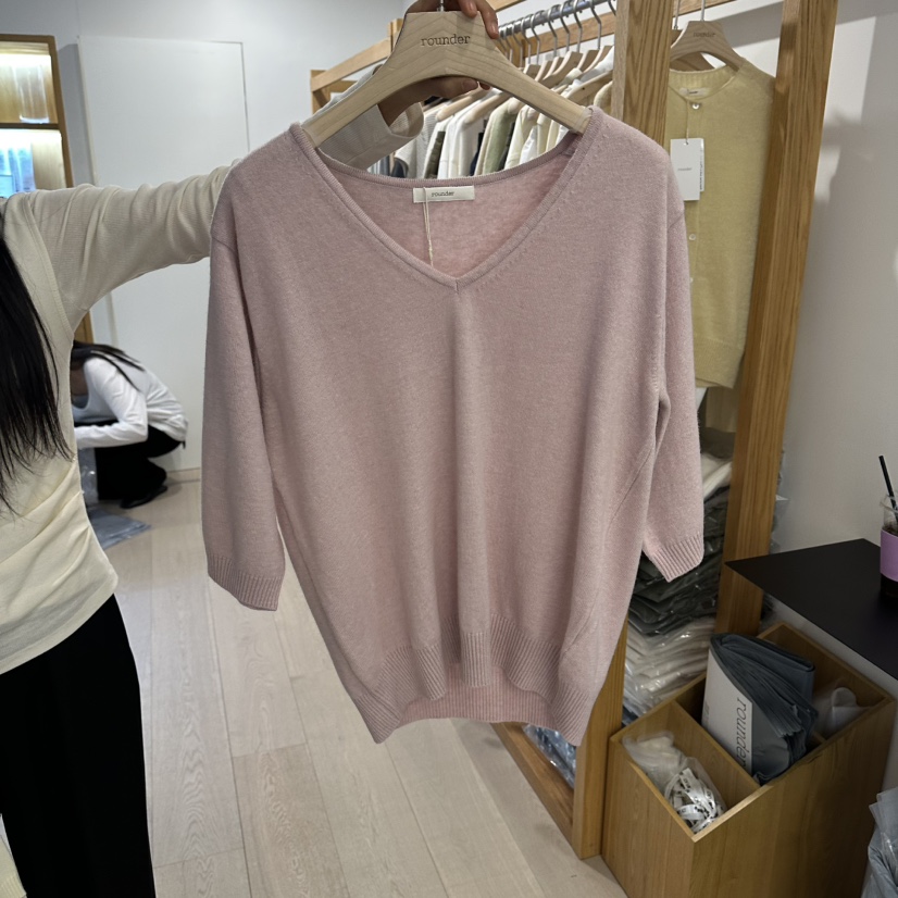 ROUNDER東大門代購女士新款26春夏職業時尚真品針織衫V領ROUNDER針織衫圖色1