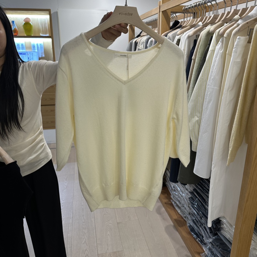 ROUNDER東大門代購女士新款26春夏職業時尚真品針織衫V領ROUNDER針織衫圖色3