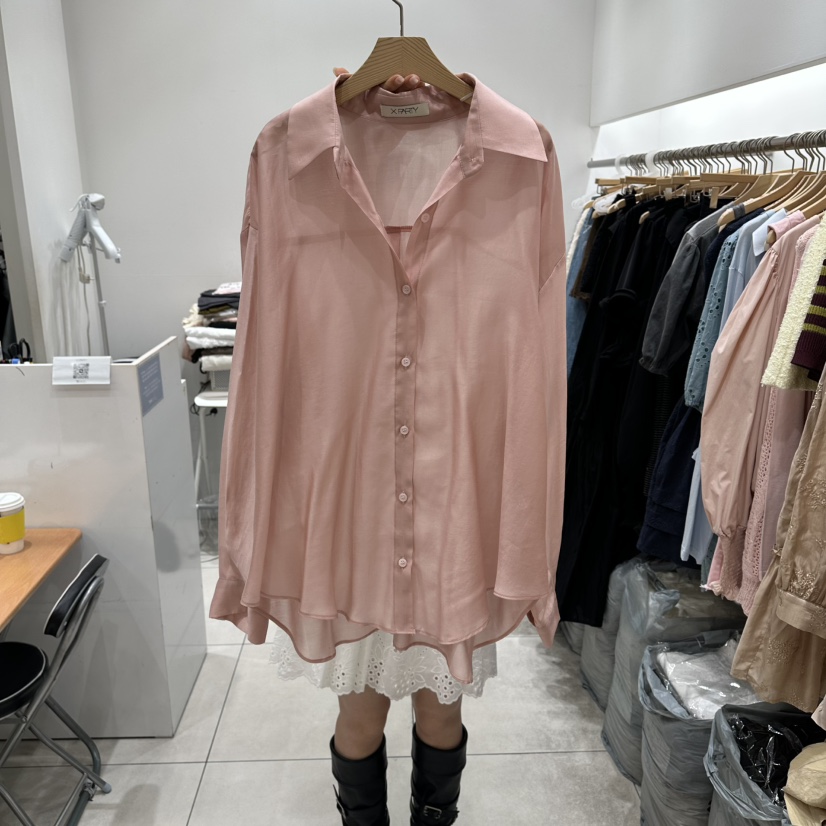 XPARTY韓國直郵女士新款推薦熱賣26春夏時尚真品襯衫蕾絲衫XPARTY襯衫/蕾絲衫圖色2