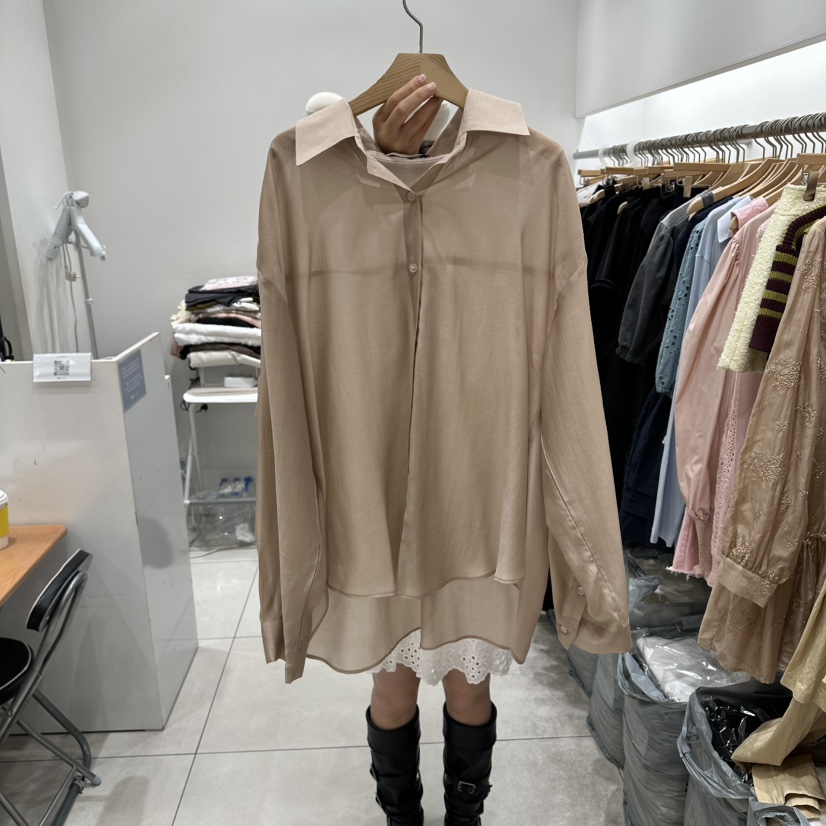 XPARTY韓國直郵女士新款推薦熱賣26春夏時尚真品襯衫蕾絲衫XPARTY襯衫/蕾絲衫圖色3