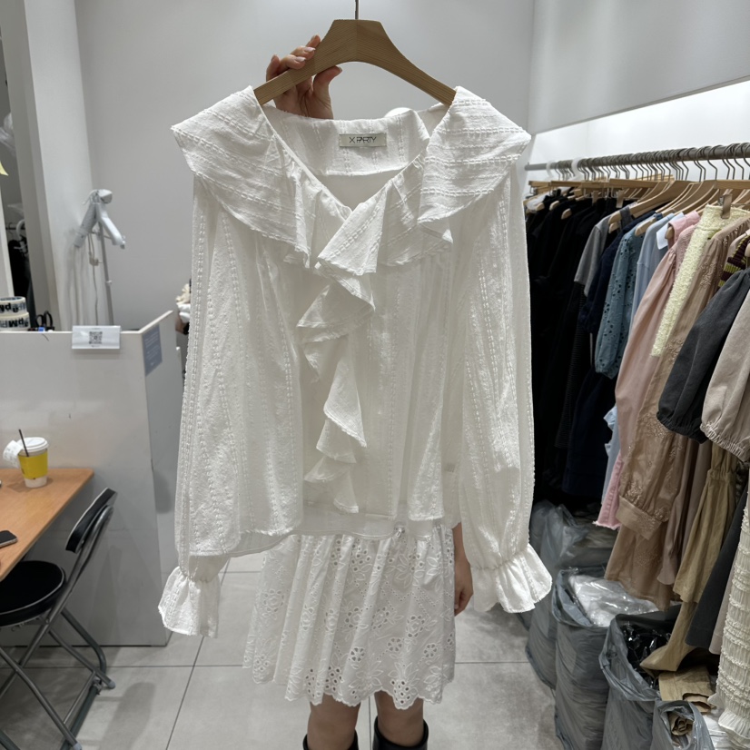 XPARTY韓國直郵女裝新品推薦職業時尚熱賣人氣襯衫蕾絲衫XPARTY襯衫/蕾絲衫圖色1