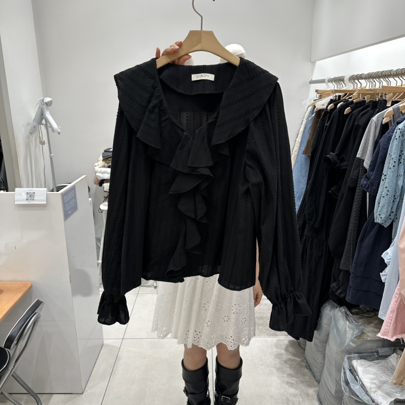 XPARTY韓國直郵女裝新品推薦職業時尚熱賣人氣襯衫蕾絲衫XPARTY襯衫/蕾絲衫圖色2