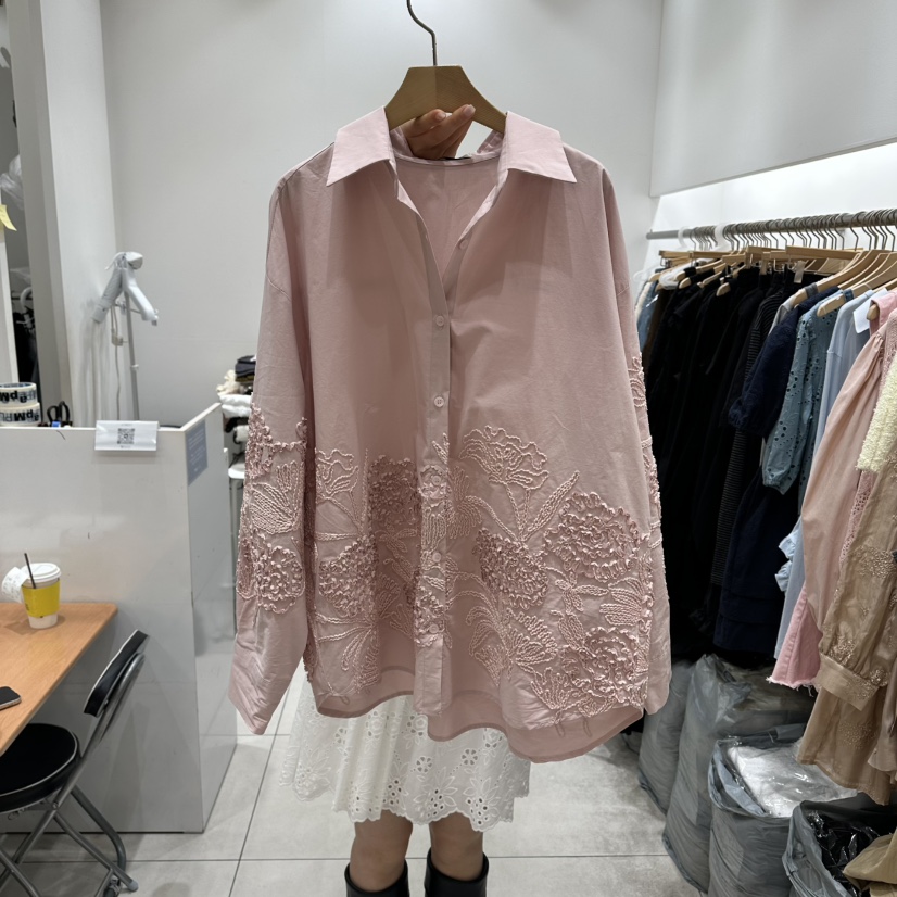 XPARTY東大門代購女士新品職業熱賣真品時尚襯衫蕾絲衫刺繡XPARTY襯衫/蕾絲衫圖色2