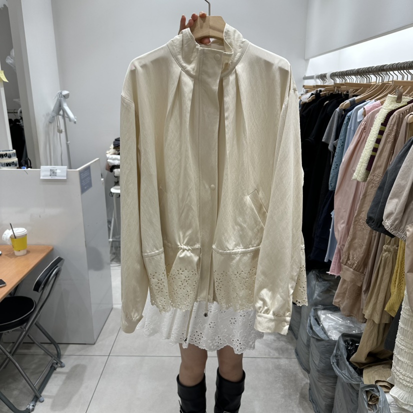 XPARTY韓國代購女士新款26春夏職業人氣休閑夾克高領拉鏈衫XPARTY夾克圖色1