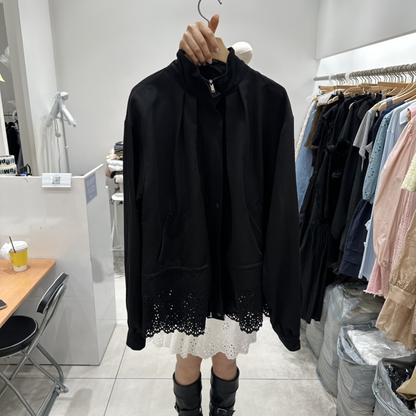 XPARTY韓國代購女士新款26春夏職業人氣休閑夾克高領拉鏈衫XPARTY夾克圖色2