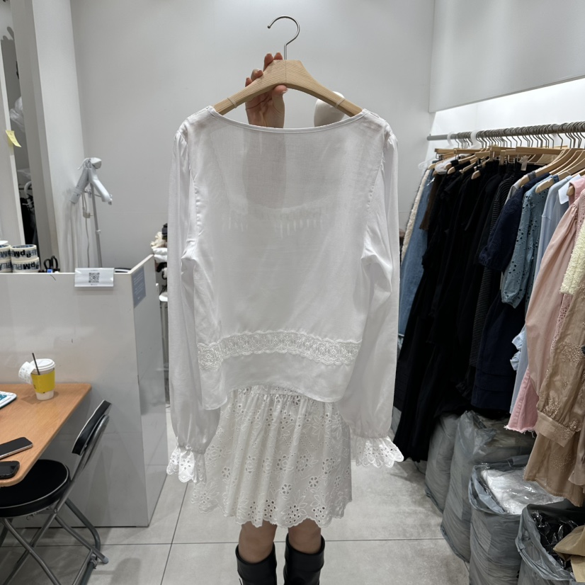 XPARTY韓國直郵女士新款人氣職業26春夏真品推薦襯衫蕾絲衫XPARTY襯衫/蕾絲衫