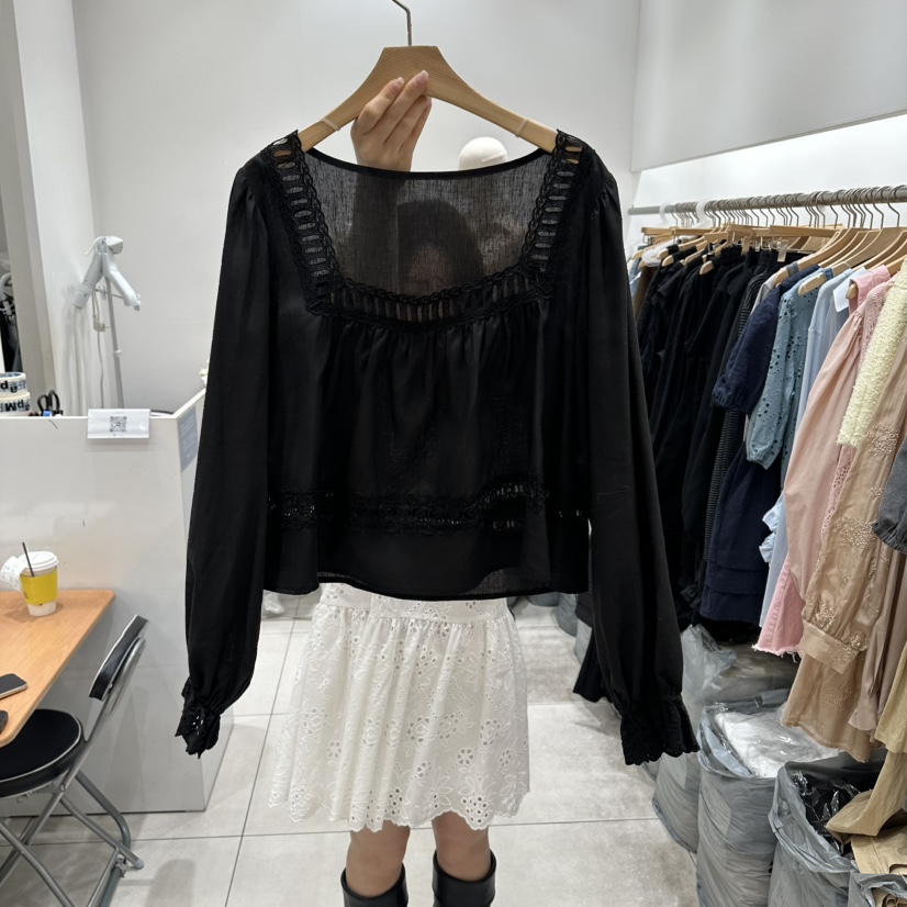 XPARTY韓國直郵女士新款人氣職業26春夏真品推薦襯衫蕾絲衫XPARTY襯衫/蕾絲衫圖色2