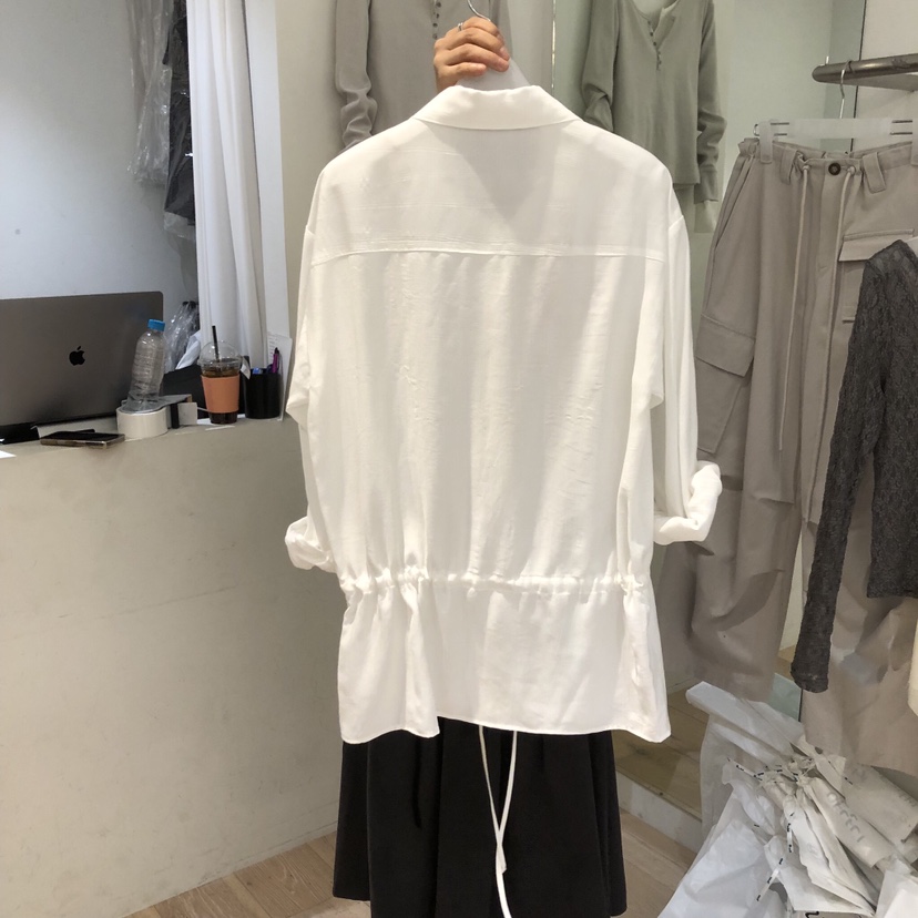 AUBE東大門直郵女士新款推薦職業人氣真品襯衫蕾絲衫褶皺AUBE襯衫/蕾絲衫