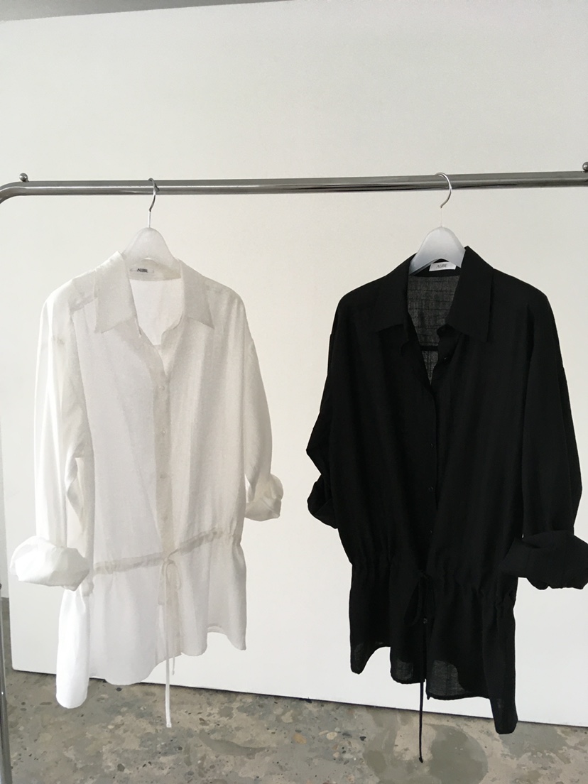 AUBE東大門直郵女士新款推薦職業人氣真品襯衫蕾絲衫褶皺AUBE襯衫/蕾絲衫