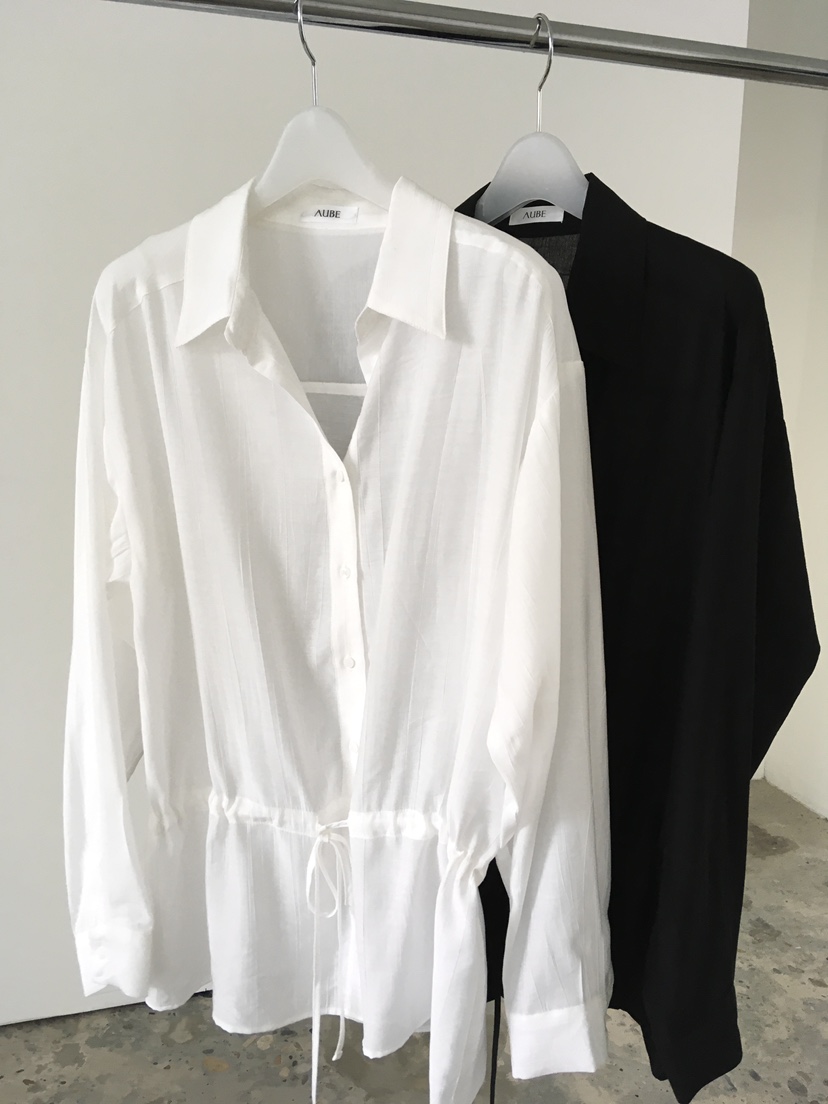 AUBE東大門直郵女士新款推薦職業人氣真品襯衫蕾絲衫褶皺AUBE襯衫/蕾絲衫