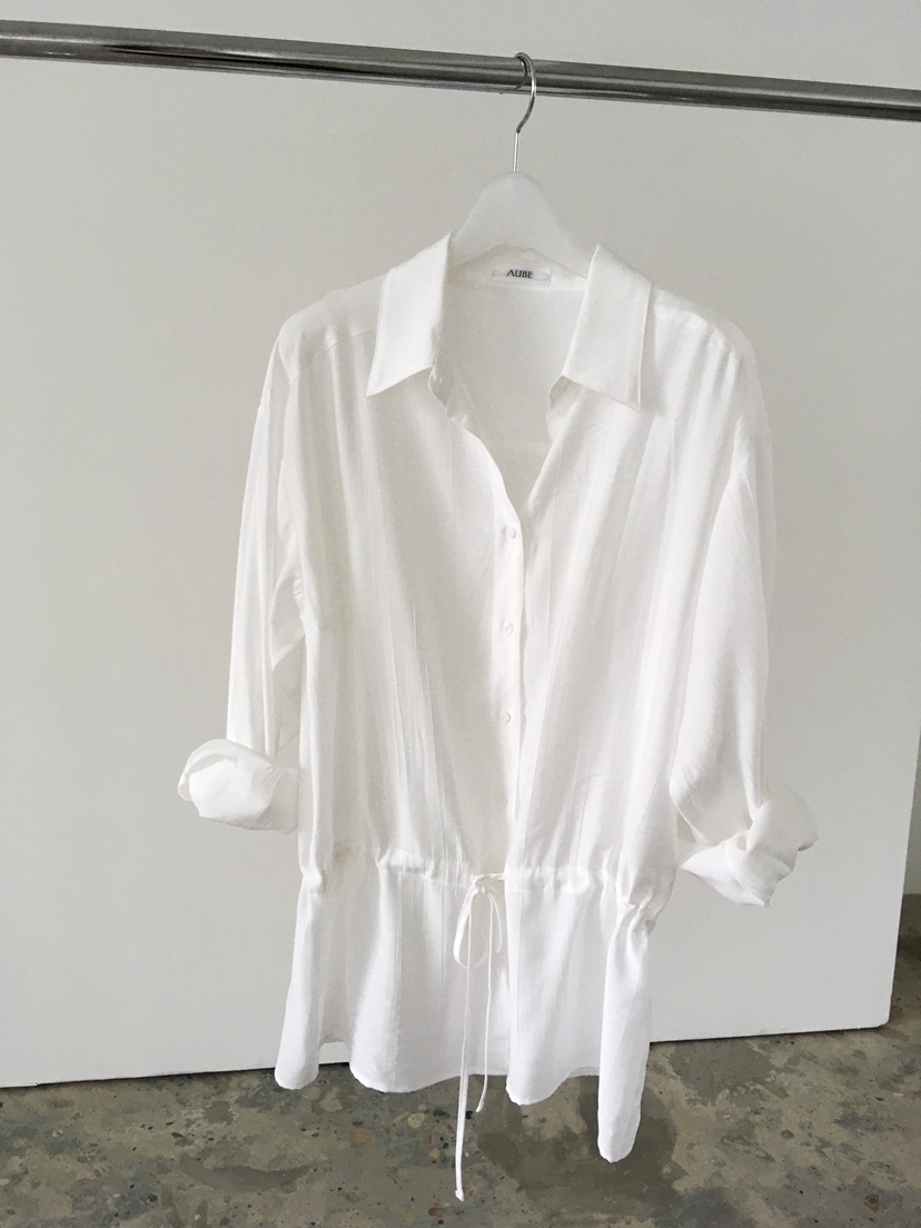 AUBE東大門直郵女士新款推薦職業人氣真品襯衫蕾絲衫褶皺AUBE襯衫/蕾絲衫