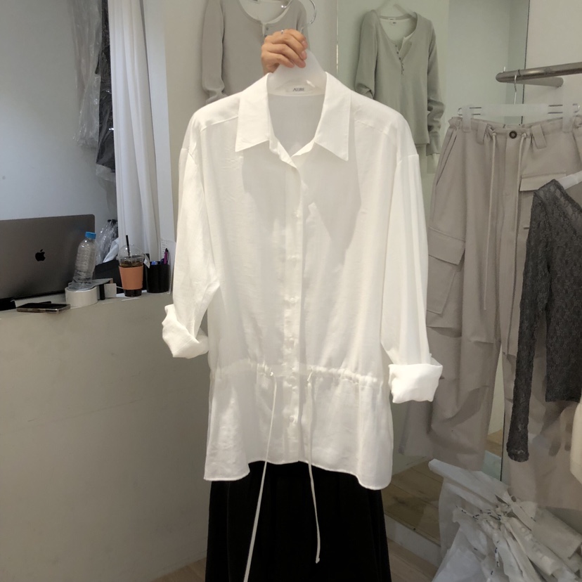 AUBE東大門直郵女士新款推薦職業人氣真品襯衫蕾絲衫褶皺AUBE襯衫/蕾絲衫圖色1