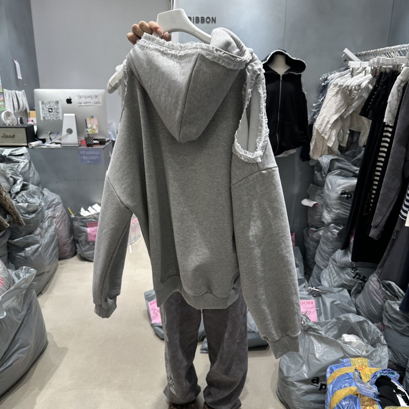 RIBBON韓國代購女士新款熱賣人氣休閑時尚夾克連帽拉鏈衫RIBBON夾克