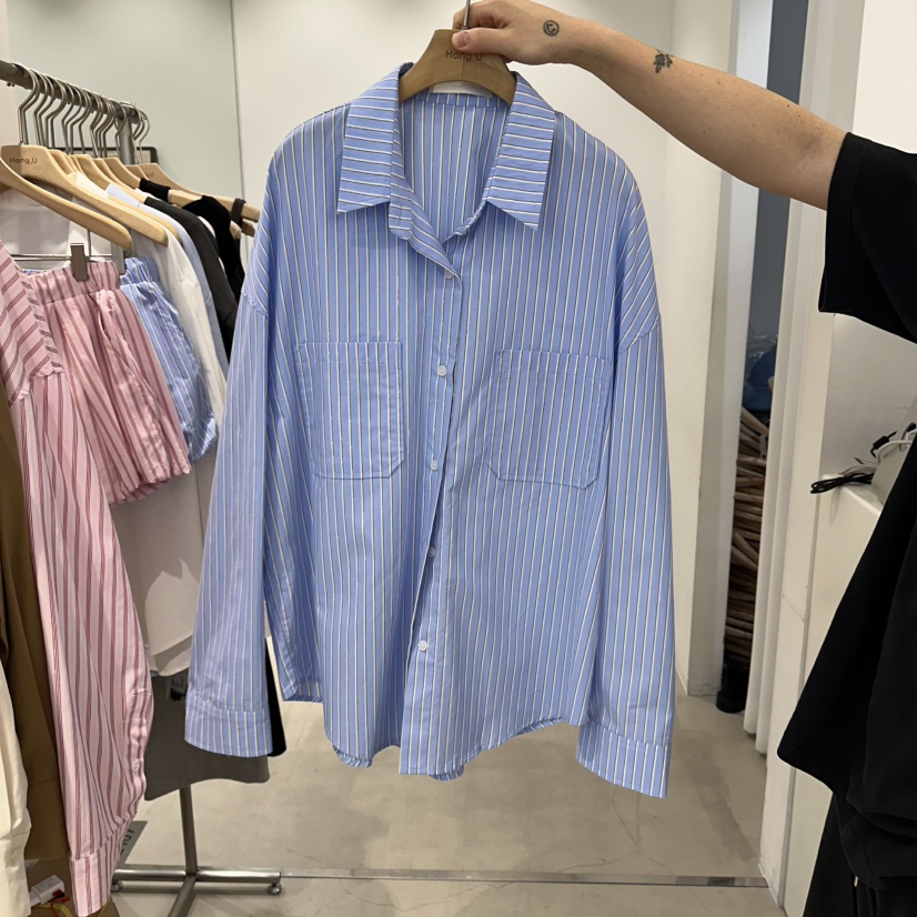 HONG.U韓國代購女士新款真品休閑熱賣人氣時尚襯衫蕾絲衫HONG.U襯衫/蕾絲衫圖色1