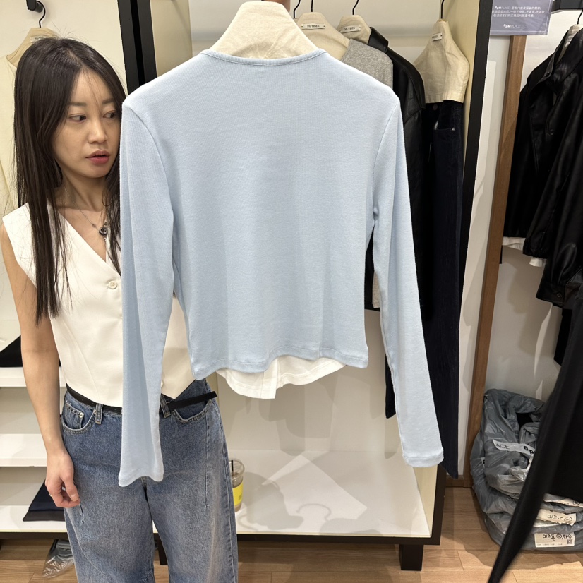 MUYBIEN韓國直郵女士新品推薦26春夏真品人氣針織衫假兩件MUYBIEN針織衫