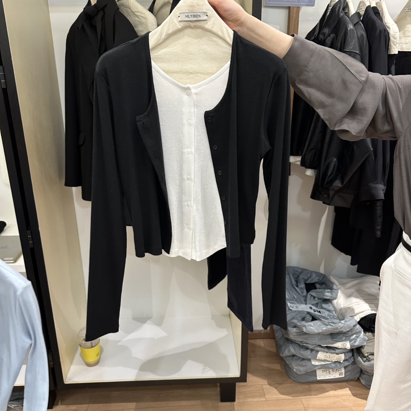 MUYBIEN韓國直郵女士新品推薦26春夏真品人氣針織衫假兩件MUYBIEN針織衫圖色3