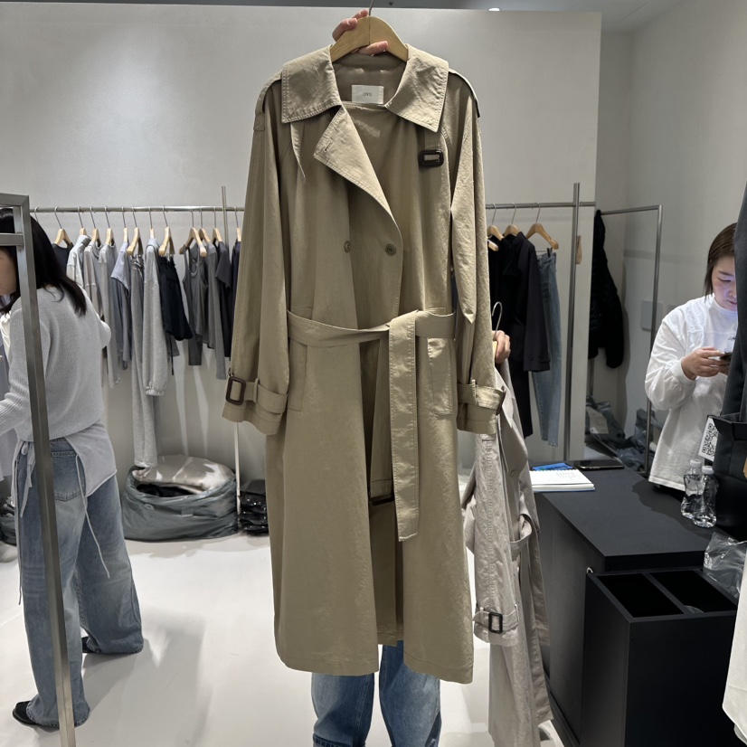 OVU東大門直郵女裝新品熱賣職業休閑推薦時尚長款風衣含腰帶OVU長款風衣圖色2