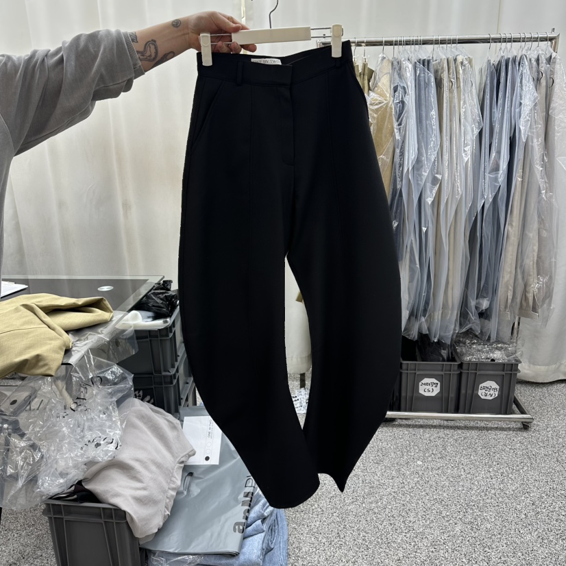 ONEBYTWO東大門代購女裝新款26春夏推薦人氣真品休閑褲褶皺ONE BY TWO休閑褲圖色3