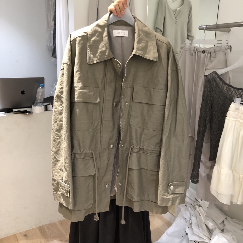 AUBE韓國代購女士新款推薦時尚真品熱賣26春夏休閑夾克褶皺AUBE夾克圖色2