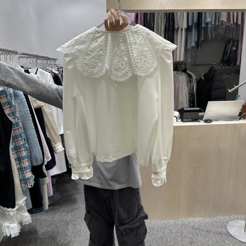 NAPKIN韓國代購女士新款職業26春夏休閑時尚真品襯衫蕾絲衫NAPKIN襯衫/蕾絲衫