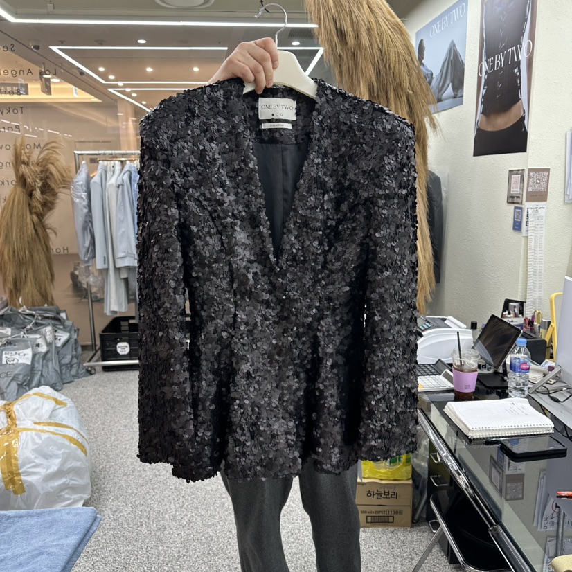 ONEBYTWO韓國代購女士新品26春夏熱賣職業推薦時尚休閑夾克ONE BY TWO夾克圖色2