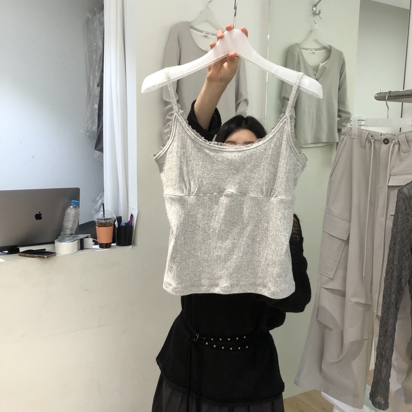 AUBE韓國代購女裝新款時尚熱賣人氣職業推薦吊帶背心褶皺AUBE吊帶/背心圖色3