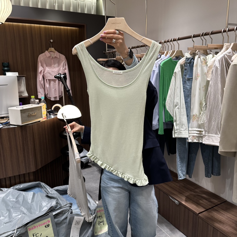 BABYTOUCH韓國直郵女士新品真品職業推薦休閑吊帶背心褶皺BABYTOUCH吊帶/背心圖色2