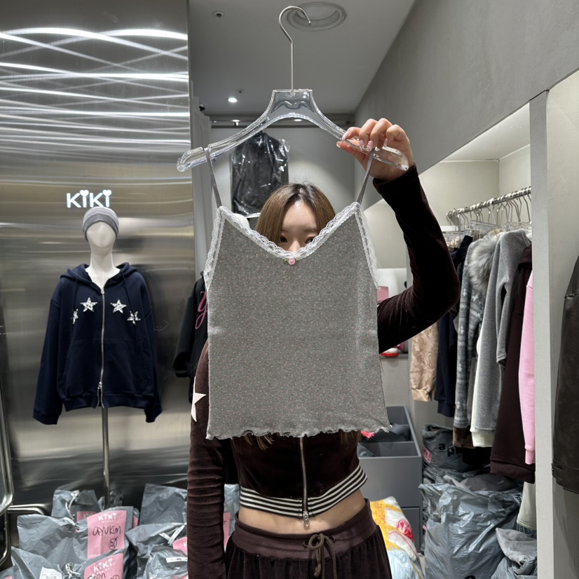 KIKI東大門代購女士新品時尚熱賣真品人氣26春夏吊帶背心KIKI吊帶/背心圖色2