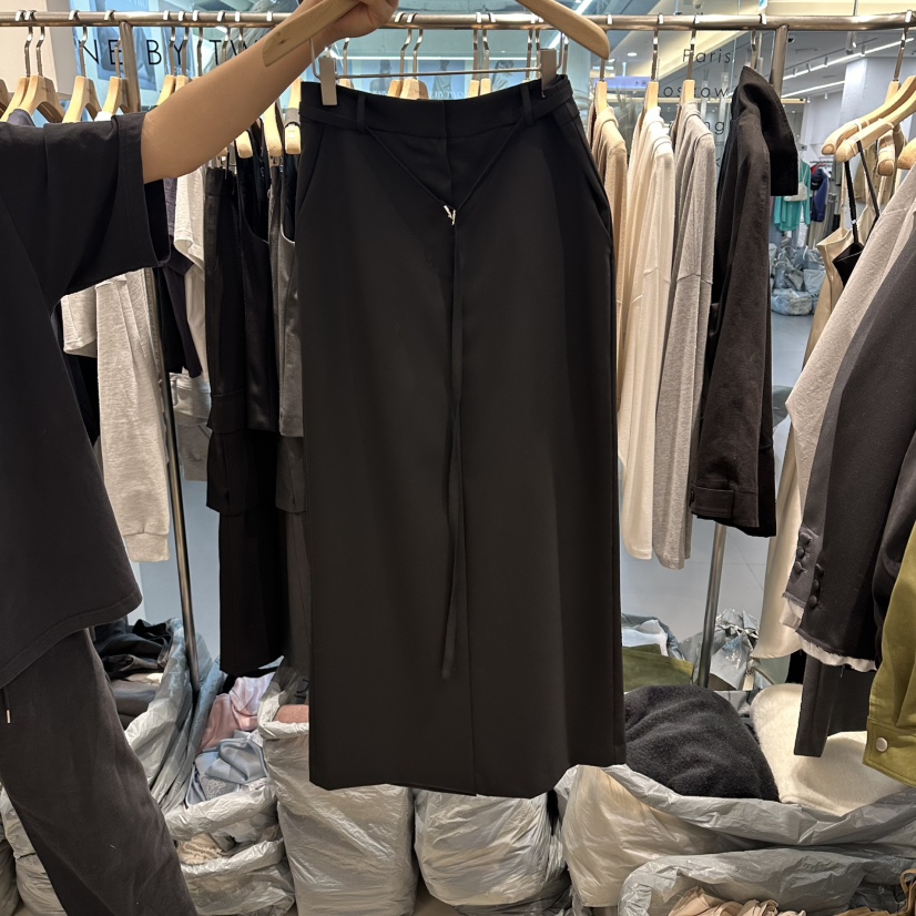 HONG.U韓國代購女士新款時尚熱賣職業真品推薦人氣長裙腰帶HONG.U長裙圖色2